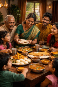 A Plate Full of Comfort: The Magic of South Indian Food Fresh and natural South Indian ingredients like rice, lentils, coconut, and spices used in traditional cooking