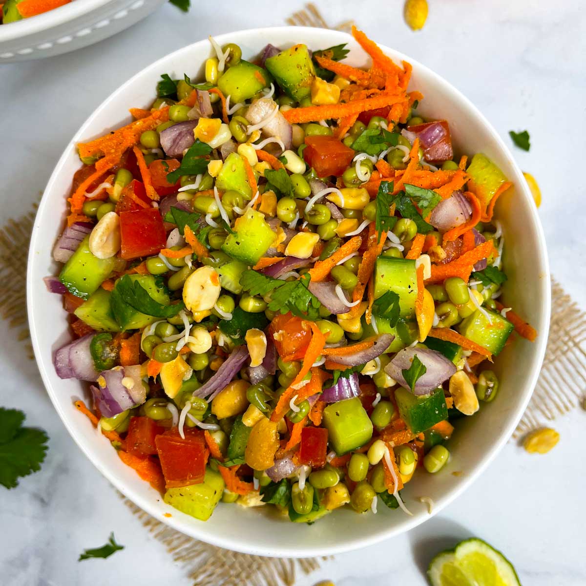 sprouted moong salad featured